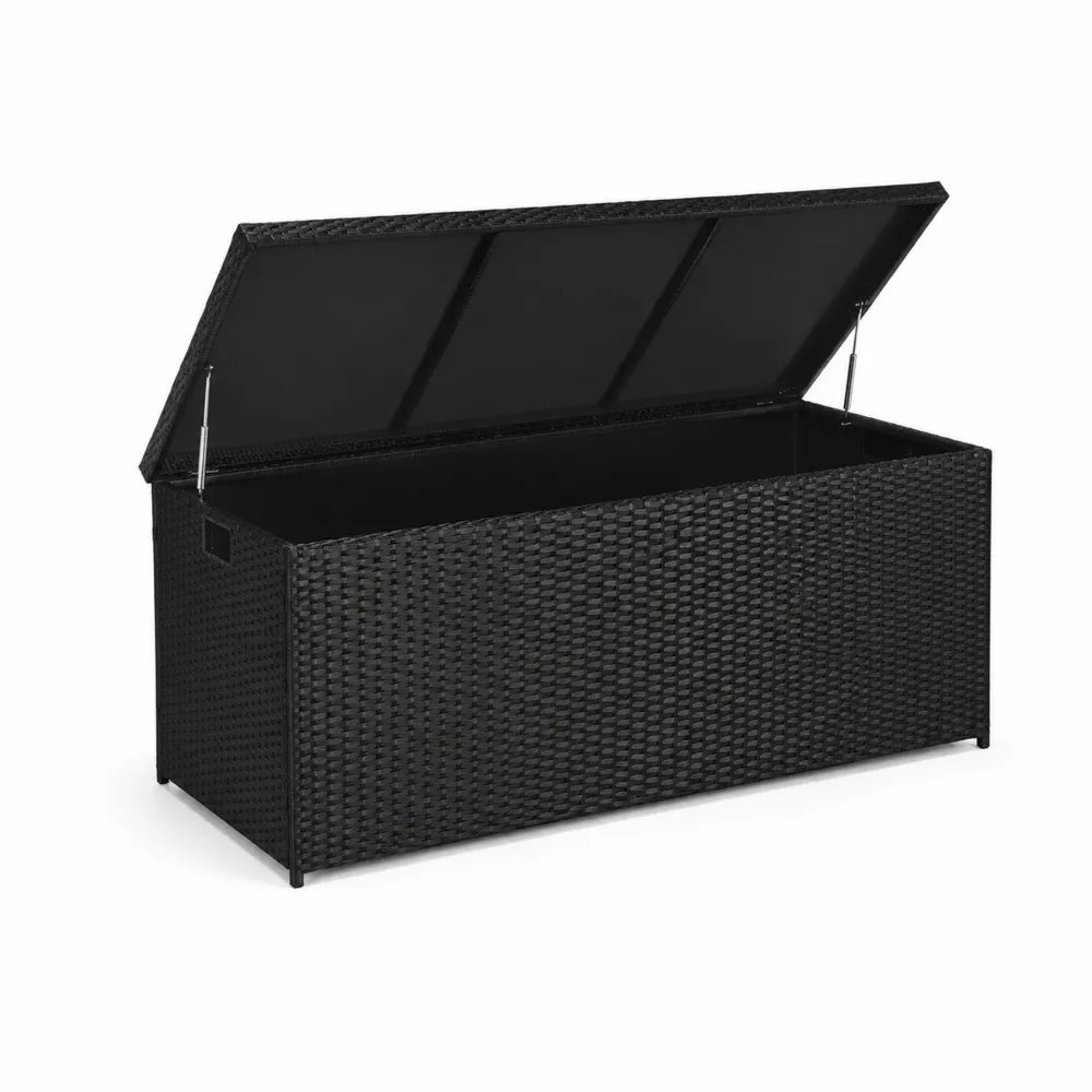 Aufbewahrungsbox Polyrattan Schwarz 120x50x60cm