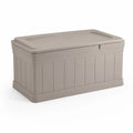 Gartentruhe aus Kunststoff Beige 112x49x54 cm