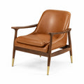 Ledersessel Braun Massivholz